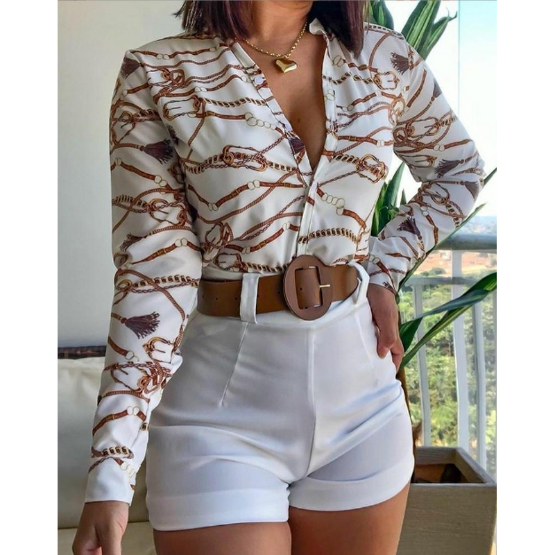 Women's Casual Set Manufacturer - Light Cooked Digital Printed Shirt & Shorts