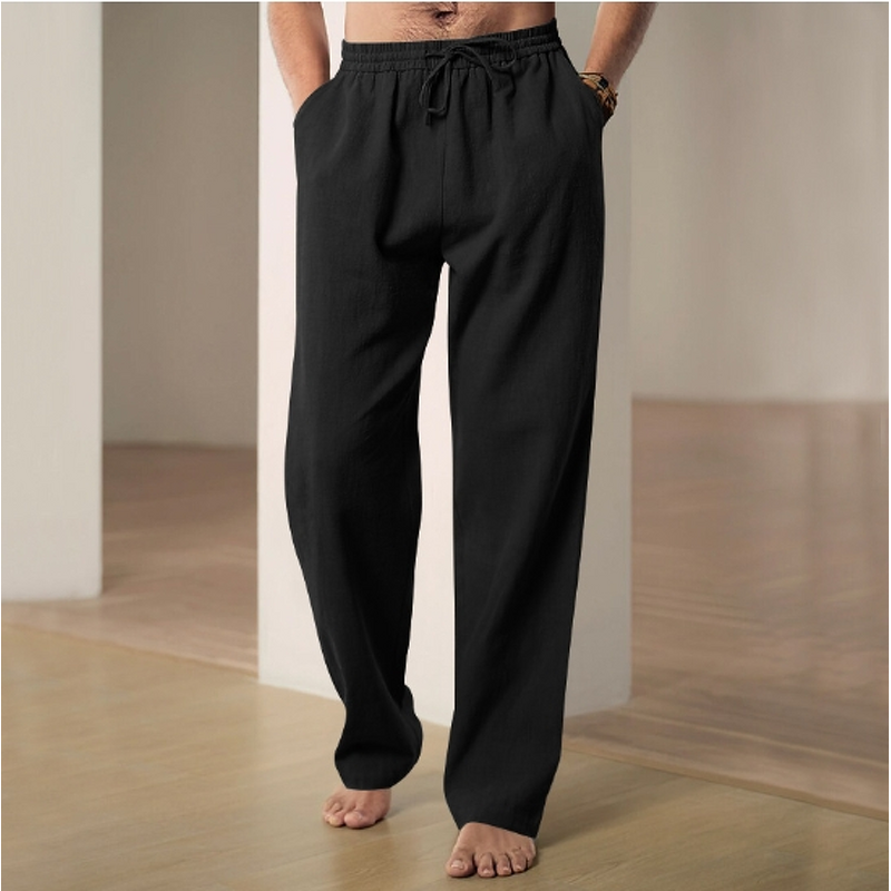 Men's Casual Pants Manufacturer - Wide Leg Thin Cotton Linen for Spring Summer