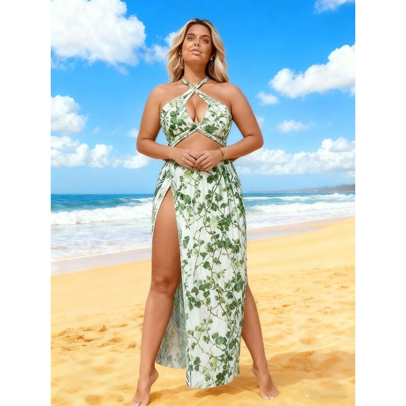 Swimsuit Manufacturer - Split Print Plus Size for Women