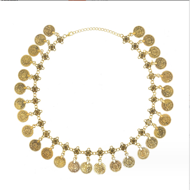 Necklace Jewelry Manufacturer - Retro Tassel Coin Exaggerated Collarbone Chain