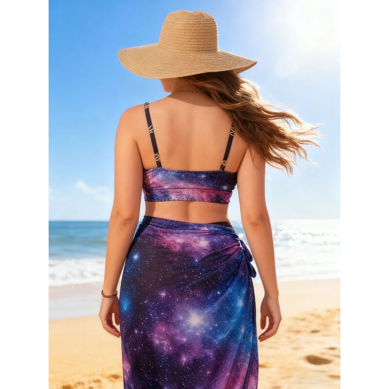 Swimsuit Set Manufacturer - Split Tie Dye Bikini Plus Size Three-piece