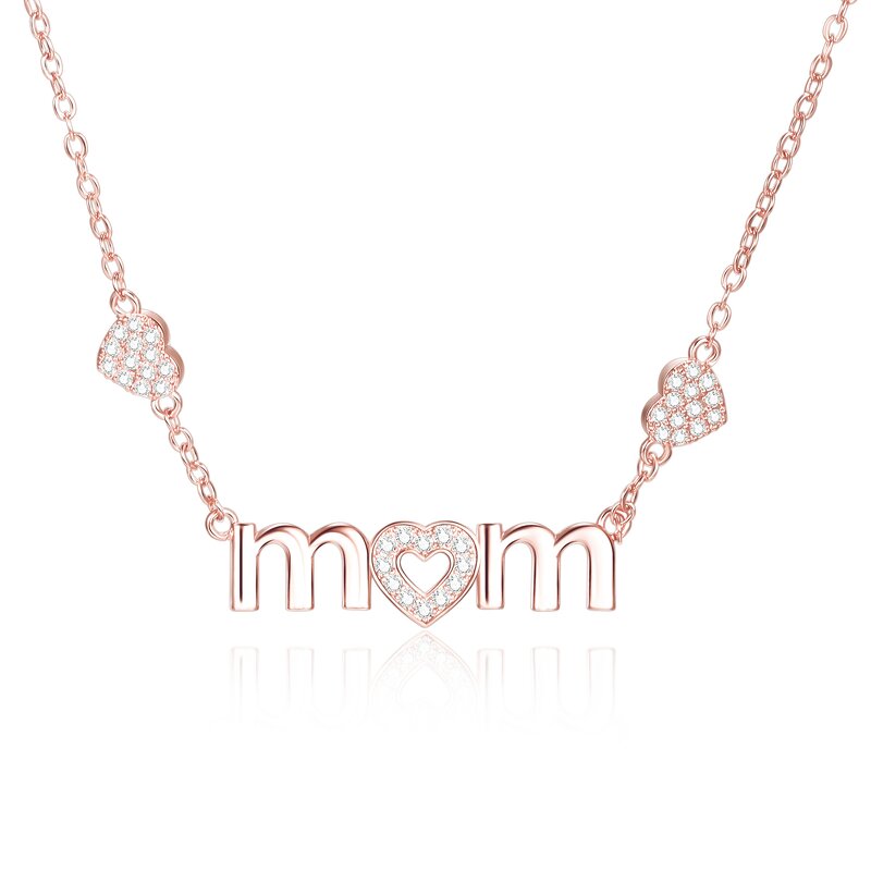 Necklace Manufacturer - Love Heart Gold Zircon Alphabet MoM Gift