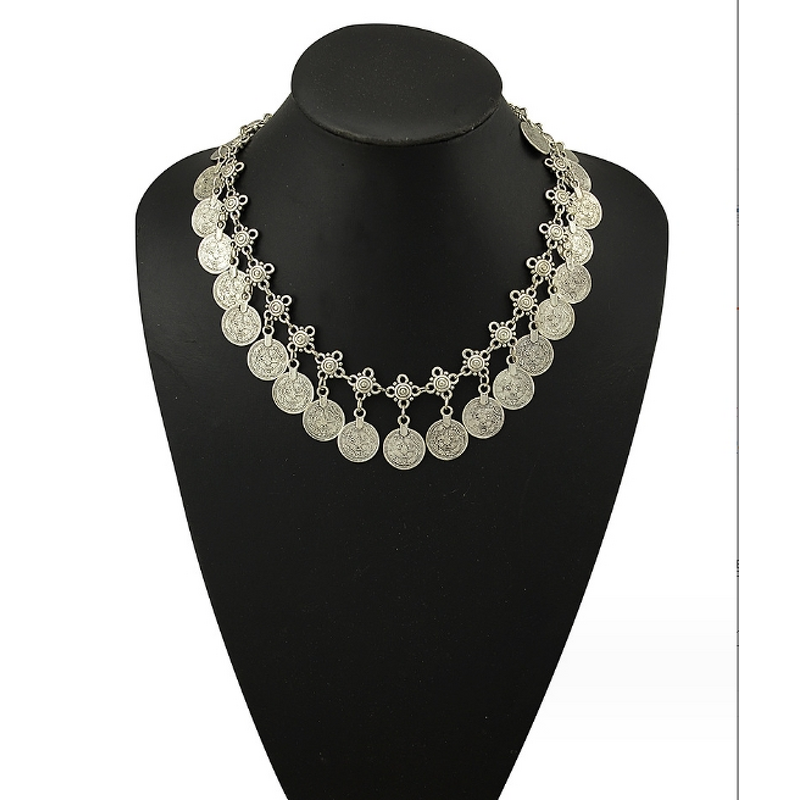 Necklace Jewelry Manufacturer - Retro Tassel Coin Exaggerated Collarbone Chain