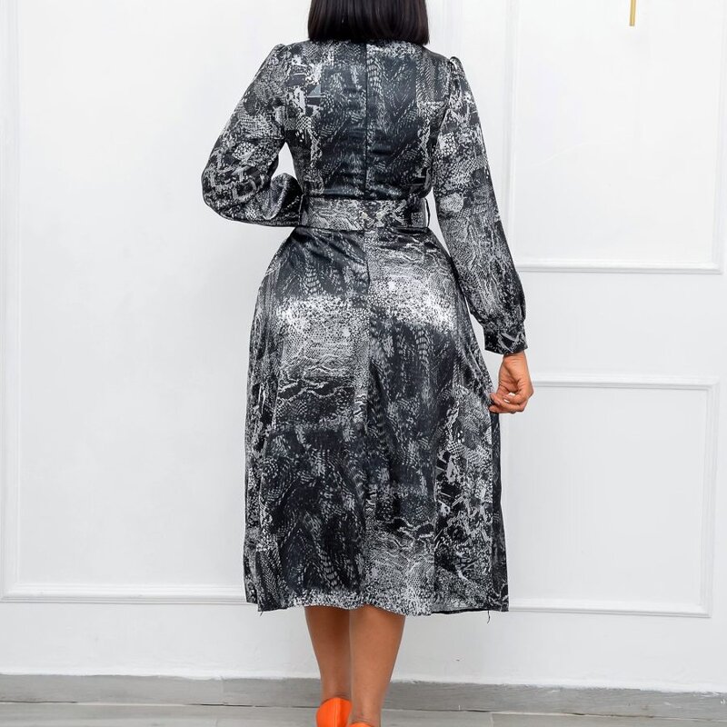 Dress Manufacturer - Long Sleeve High Waist Printed Large Size