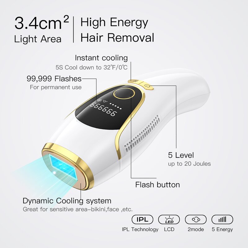 IPL Hair Removal Device Manufacturer - 999999 Flashes Handle Portable Ice Cooling