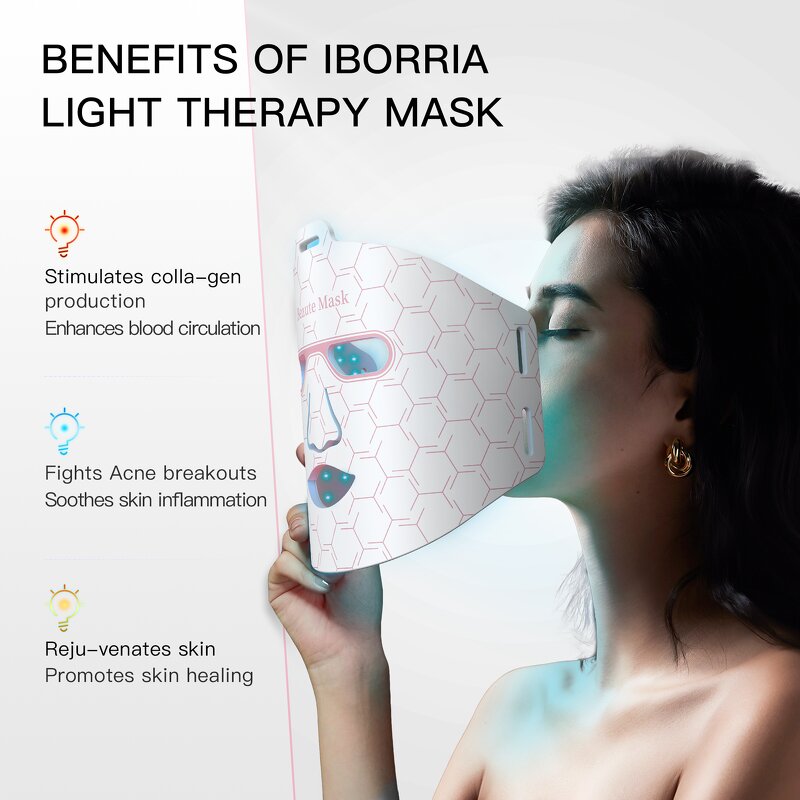 LED Face Mask Manufacturer - 3 Color Silicone Light Therapy for Skincare