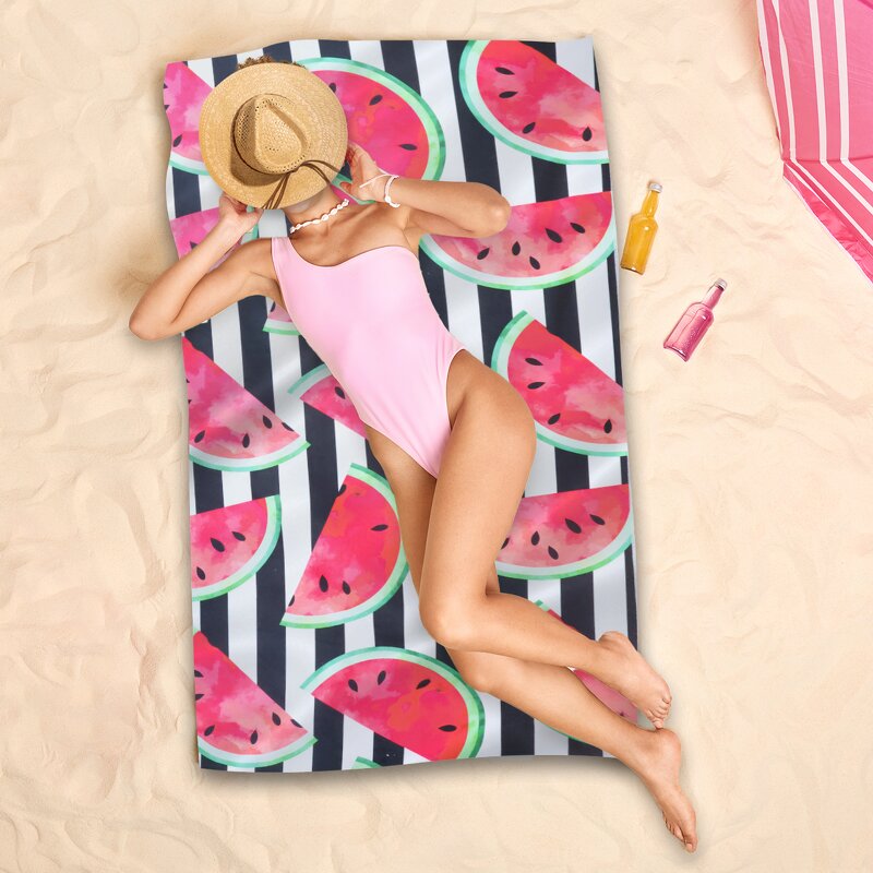 Beach Towel Manufacturer - Cartoon Watermelon Quick Dry Sand-Free Microfiber