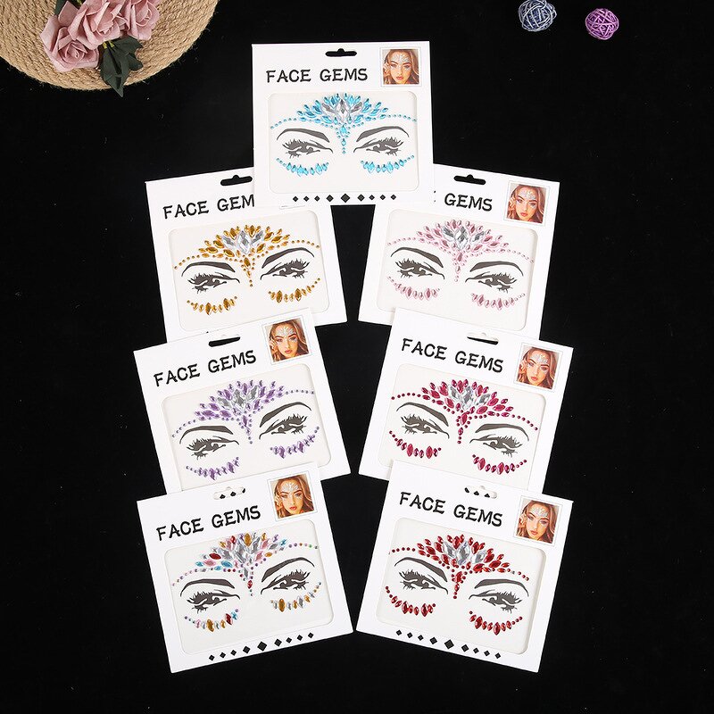 Face Tattoo Stickers Manufacturer - 3D Rhinestone Crystal Gemstone for Party
