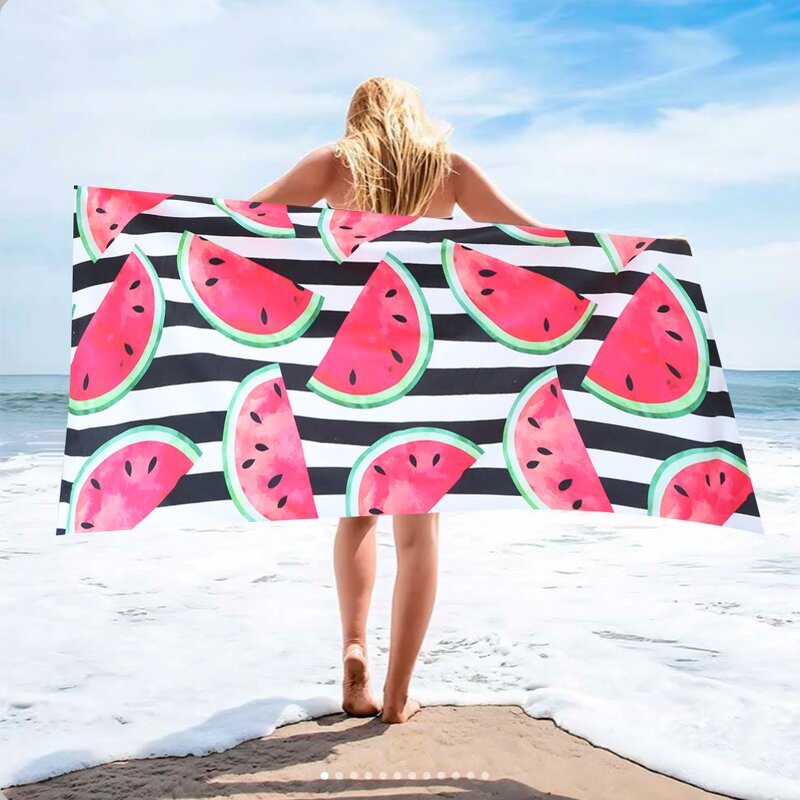 Beach Towel Manufacturer - Cartoon Watermelon Quick Dry Sand-Free Microfiber
