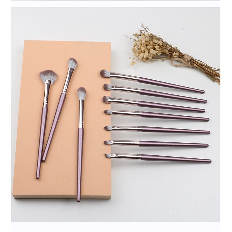 Makeup Brushes Set Manufacturer - 10Pcs Angle Brush for Eyes Travel