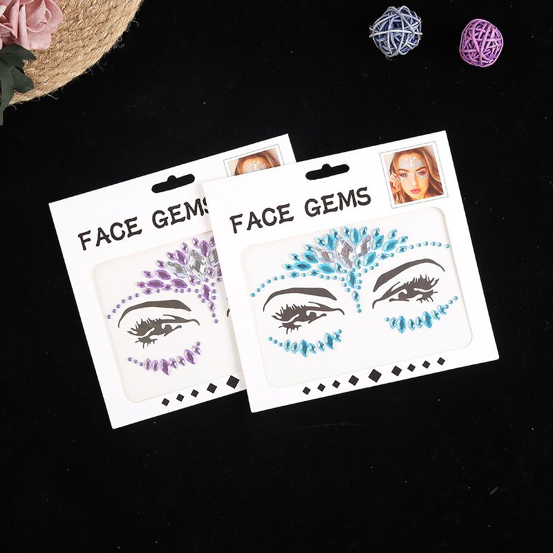 Face Tattoo Stickers Manufacturer - 3D Rhinestone Crystal Gemstone for Party