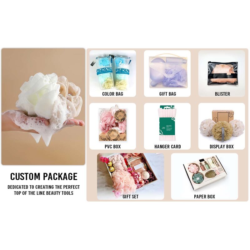 Bath Sponge Manufacturer - Mesh Mix Color 20g 50g Back Scrubber