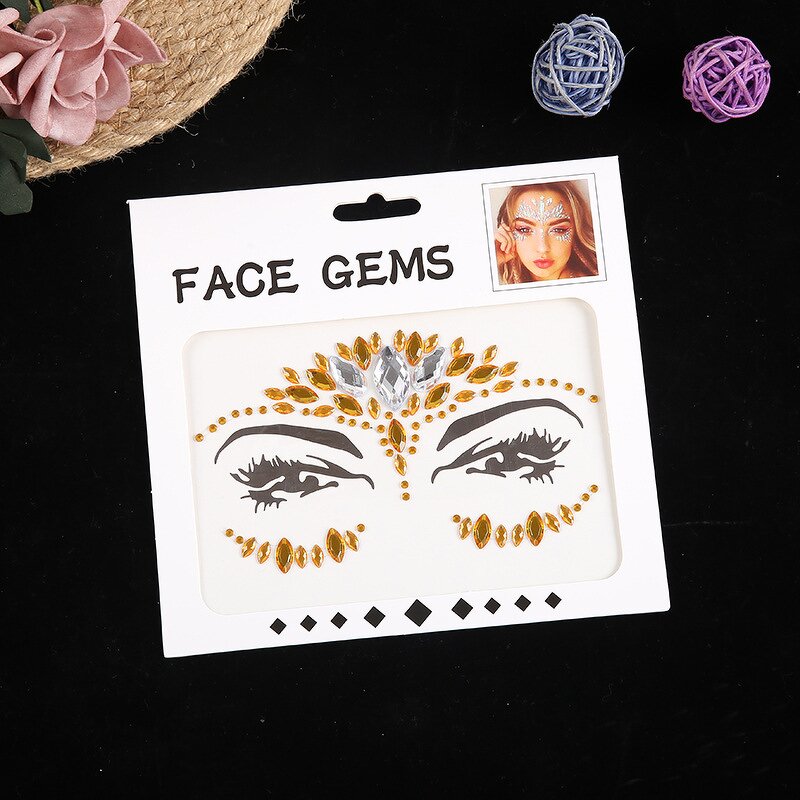 Face Tattoo Stickers Manufacturer - 3D Rhinestone Crystal Gemstone for Party
