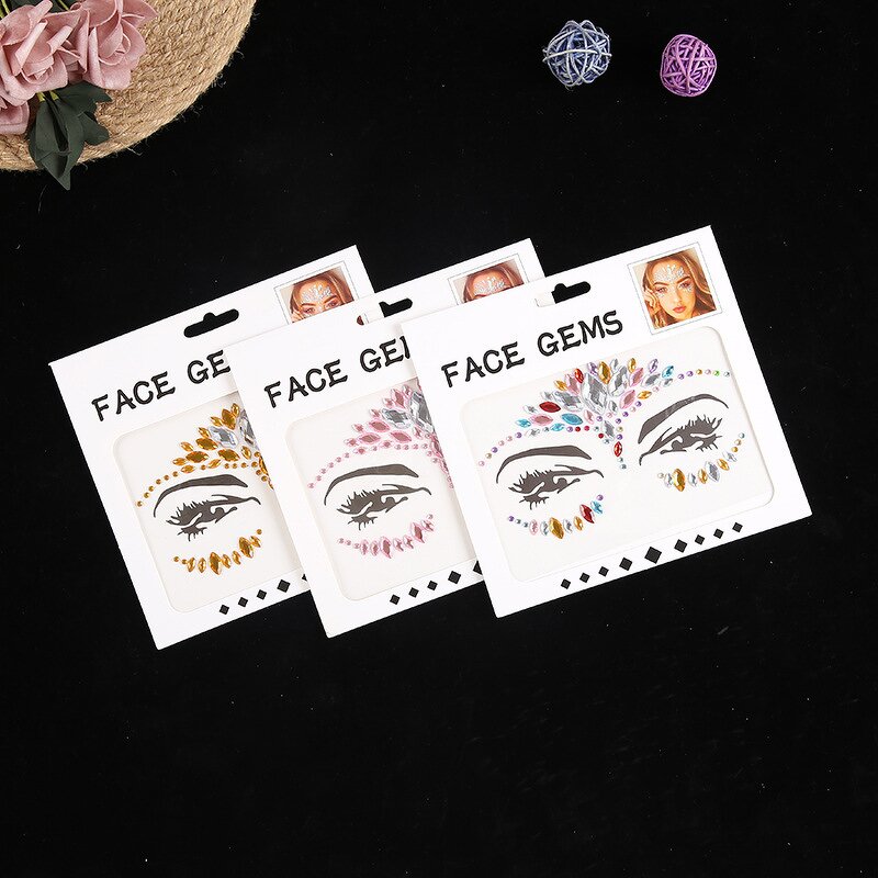 Face Tattoo Stickers Manufacturer - 3D Rhinestone Crystal Gemstone for Party