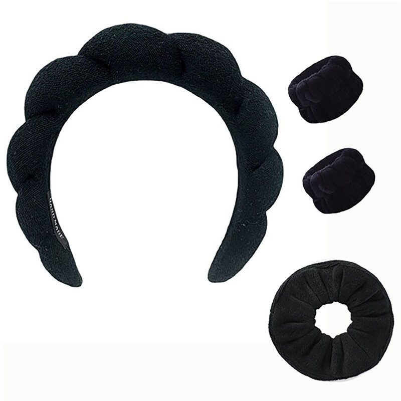 Spa Headband Manufacturer - Wide Padded with Wristbands for Makeup Removal