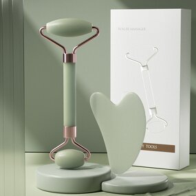 Facial Roller Set Manufacturer - 2 in 1 Natural Resin & Gua Sha