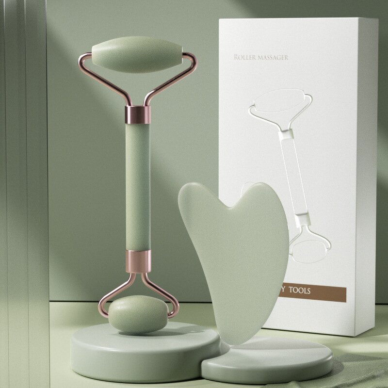 Facial Roller Set Manufacturer - 2 in 1 Natural Resin & Gua Sha