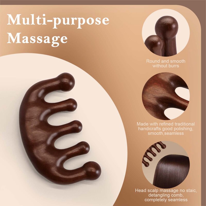 Massage Comb Manufacturer - Wooden Sandalwood Hand Made for Scalp