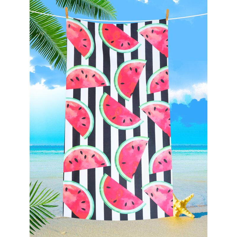 Beach Towel Manufacturer - Cartoon Watermelon Quick Dry Sand-Free Microfiber
