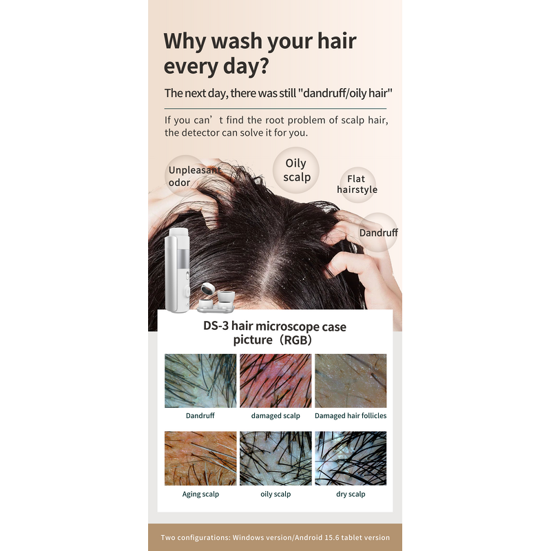 AI Intelligent Hair Analyzer - Multilingual Hair Scalp Analysis Machine With 4 Lens
