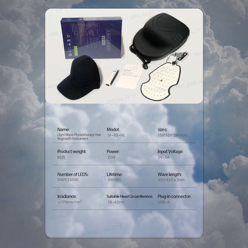 SY-LM123 Laser Hair Helmet - 850nm 660nm 470nm Home Use Red Blue Therapy Hat