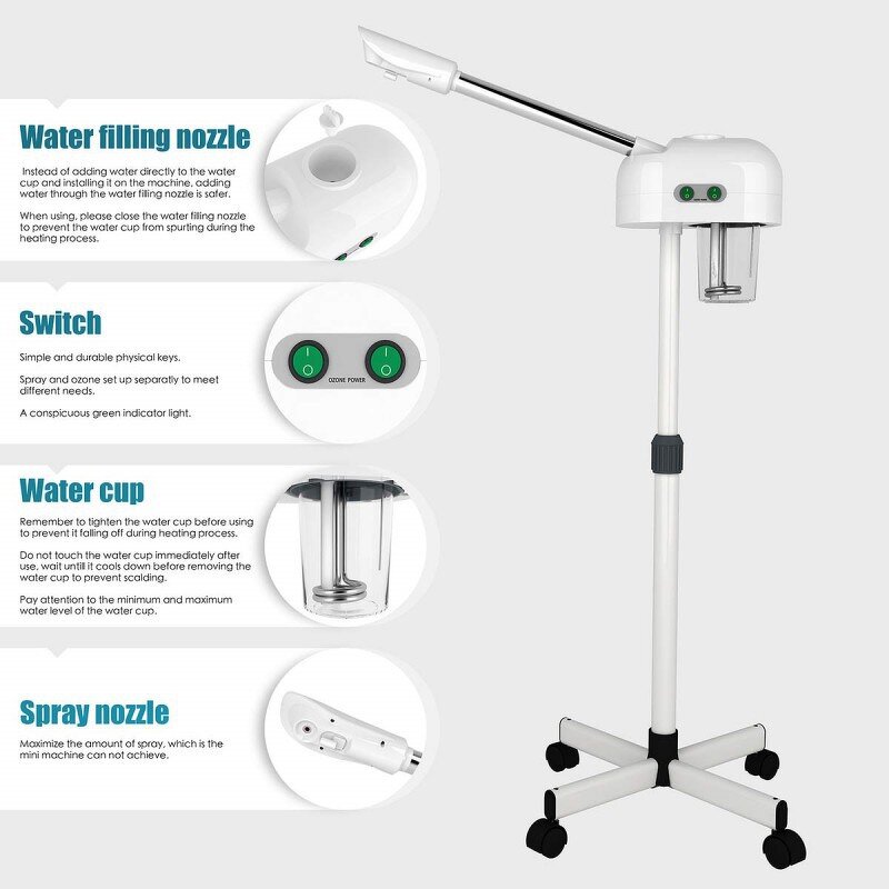 Spa Steamers Faciales - Esthetician Facial Steamer Pore Deep Cleaning Device