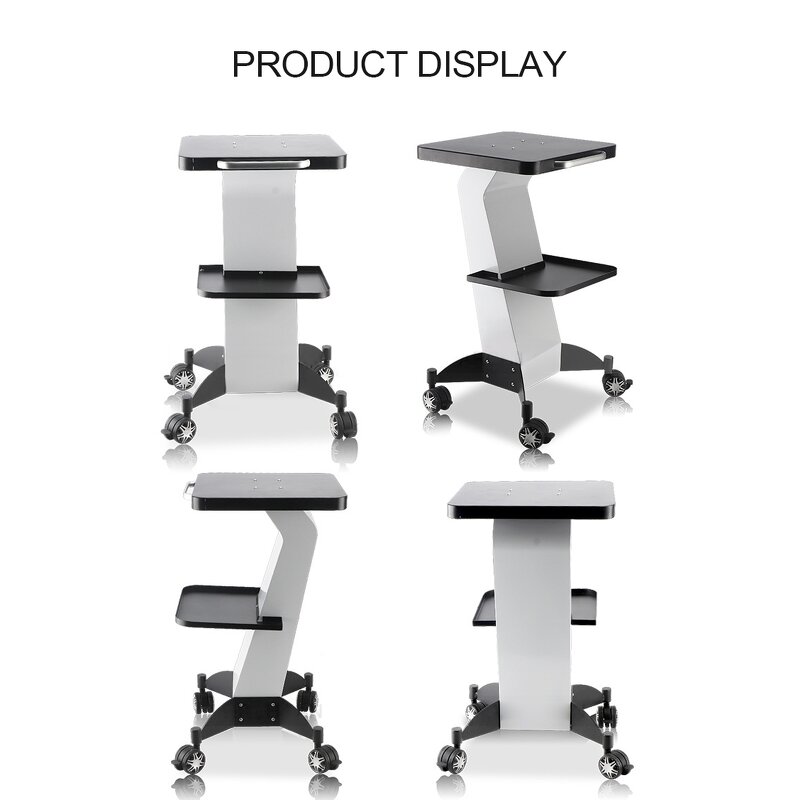 Esthetician Rolling Trolley - Cart With Tray Wheels and Stand for Beauty Machines