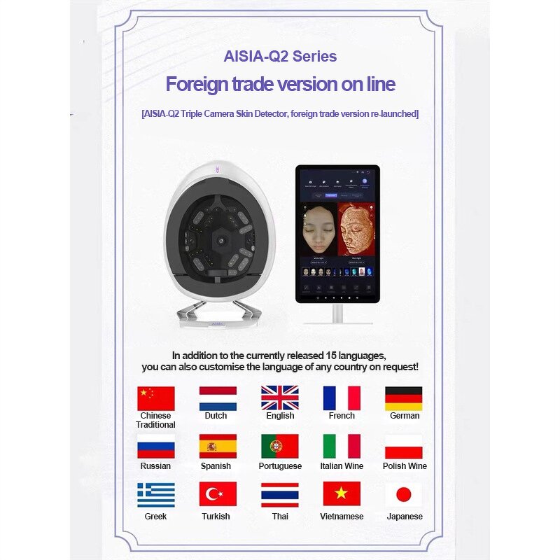 3D Intelligent Skin Analyzer - Diagnostic Analysis Face Scanner Tester Machine