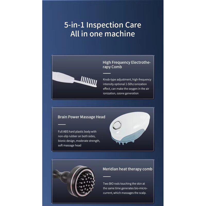 5 in 1 Hair Massage Machine - Hair Regrowth Follic Scalp Care Device