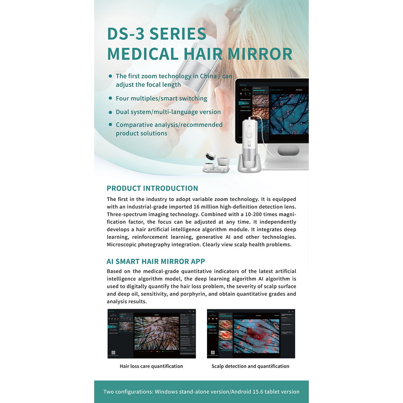 HD Digital Skin Analyzer - Professional Hair Scalp Camera Detection Follicle Test