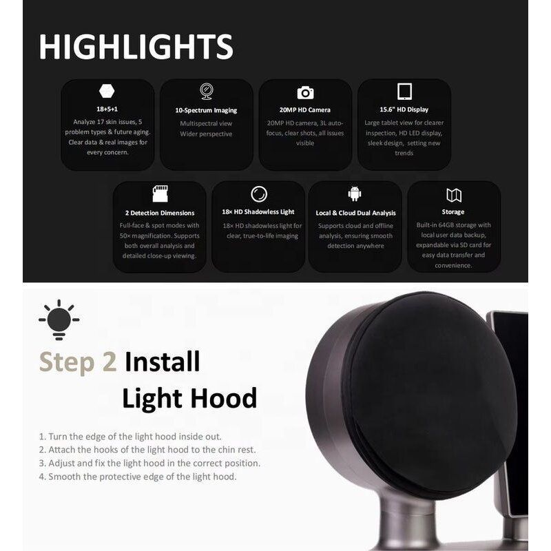 Facial Skin Analyzer Equipment - Professional Scanner Microscopic Detector