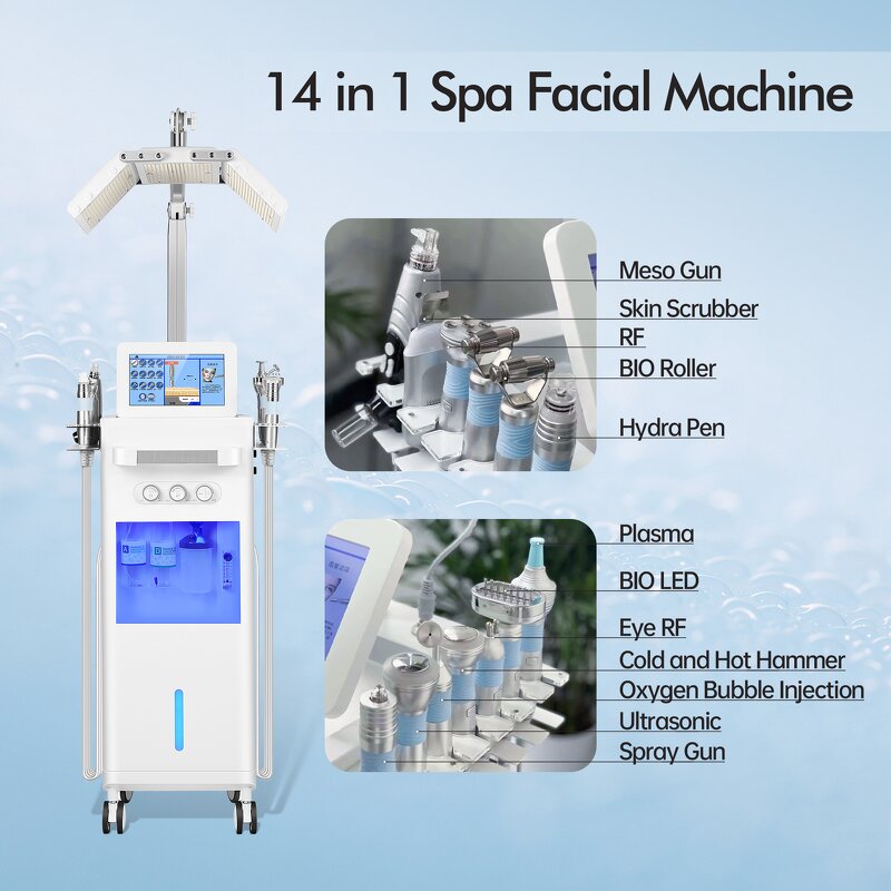 14IN1 Hydro Facial Machine - Multifunctional Hydra Dermabrasion with Oxygen Dome