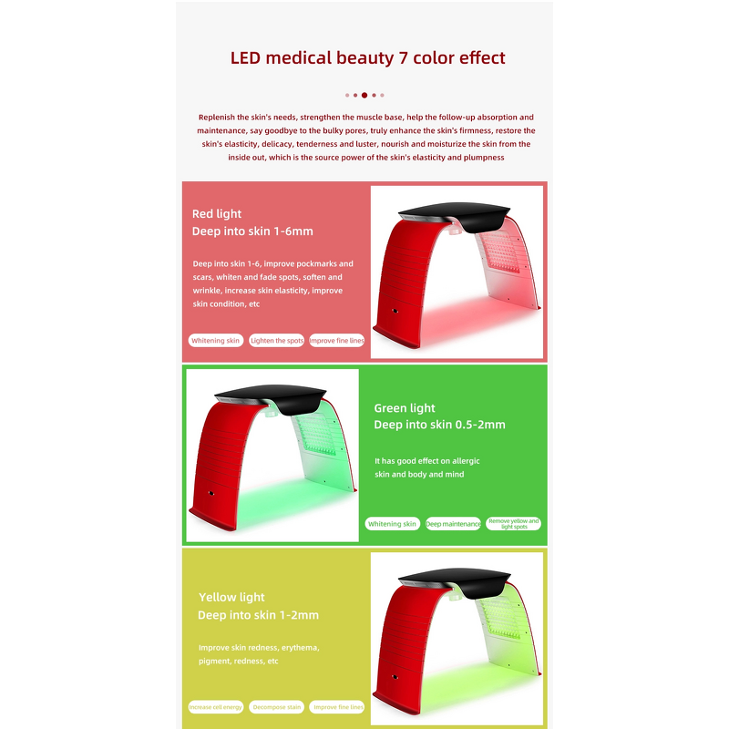 Photon Led Light Therapy Machine - Professional Skin Rejuvenation Facial with Steam