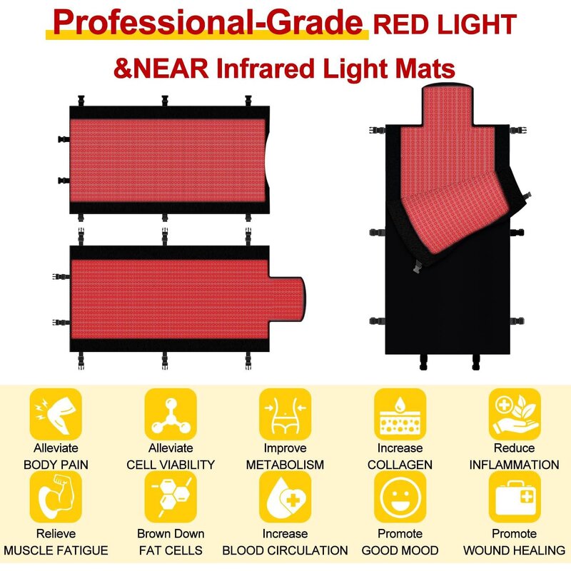 LED Sleeping Bag Therapy Pad - 660nm 850nm Infrared Red Light Pain Relief