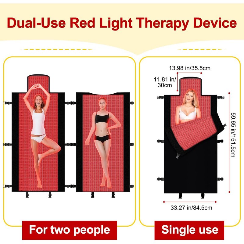 LED Sleeping Bag Therapy Pad - 660nm 850nm Infrared Red Light Pain Relief