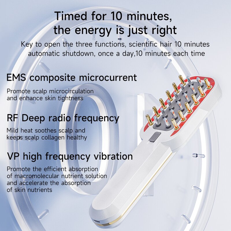 Hair Scalp Massager Manufacturer - Red Light RF EMS Vibration IPX5 Waterproof