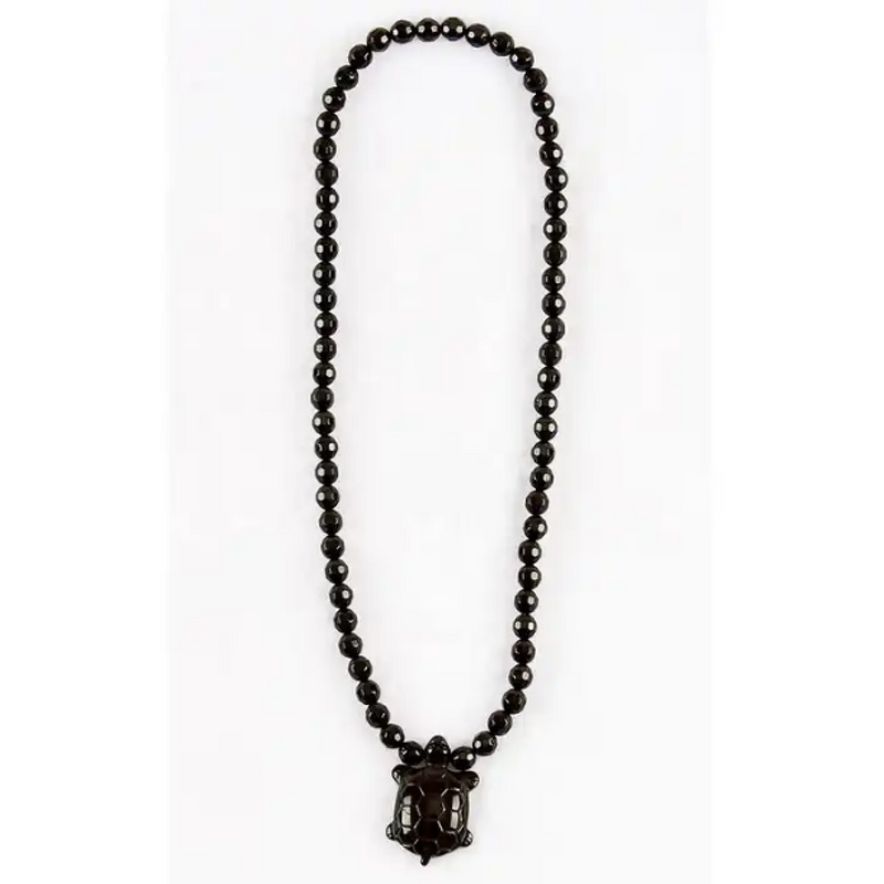 Tourmaline Pendant Necklace - Black Watermelon Paraiba 3mm Amethyst Orgone