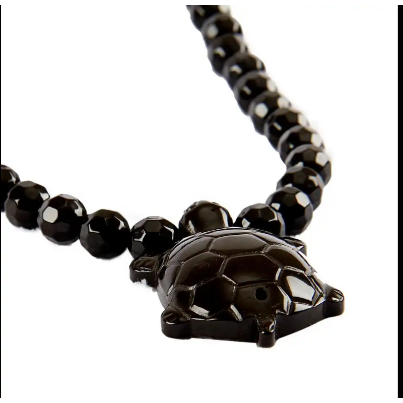 Tourmaline Pendant Necklace - Black Watermelon Paraiba 3mm Amethyst Orgone