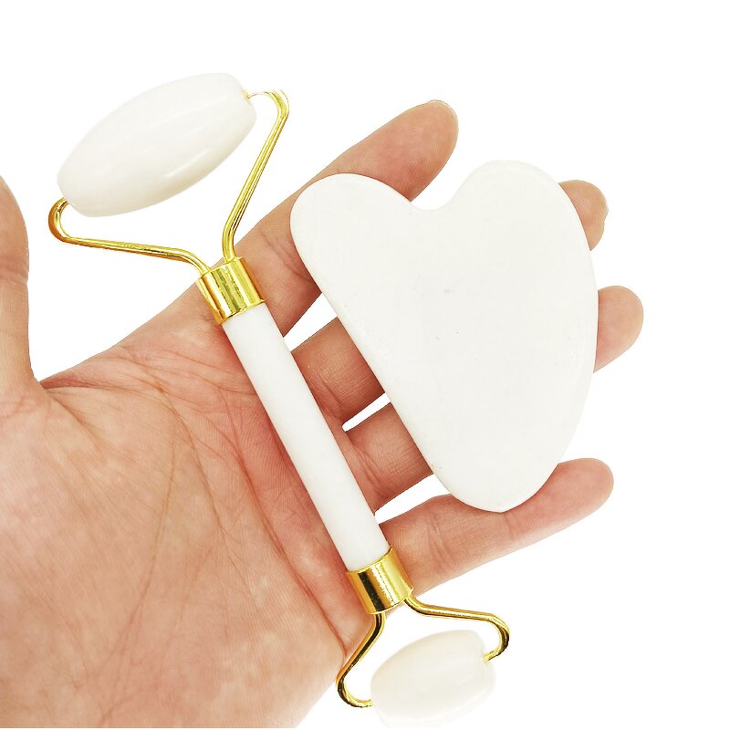 Rose Quartz Face Kit - Zl 3-in-1 Jade Roller Gua Sha Facial Beauty Tools