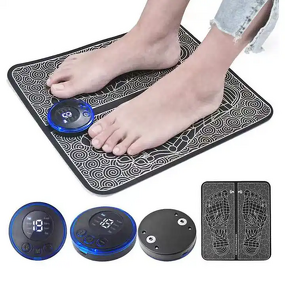 EMS Foot Massager - Black Electric Vibration TENS Pad Weight Loss Roller