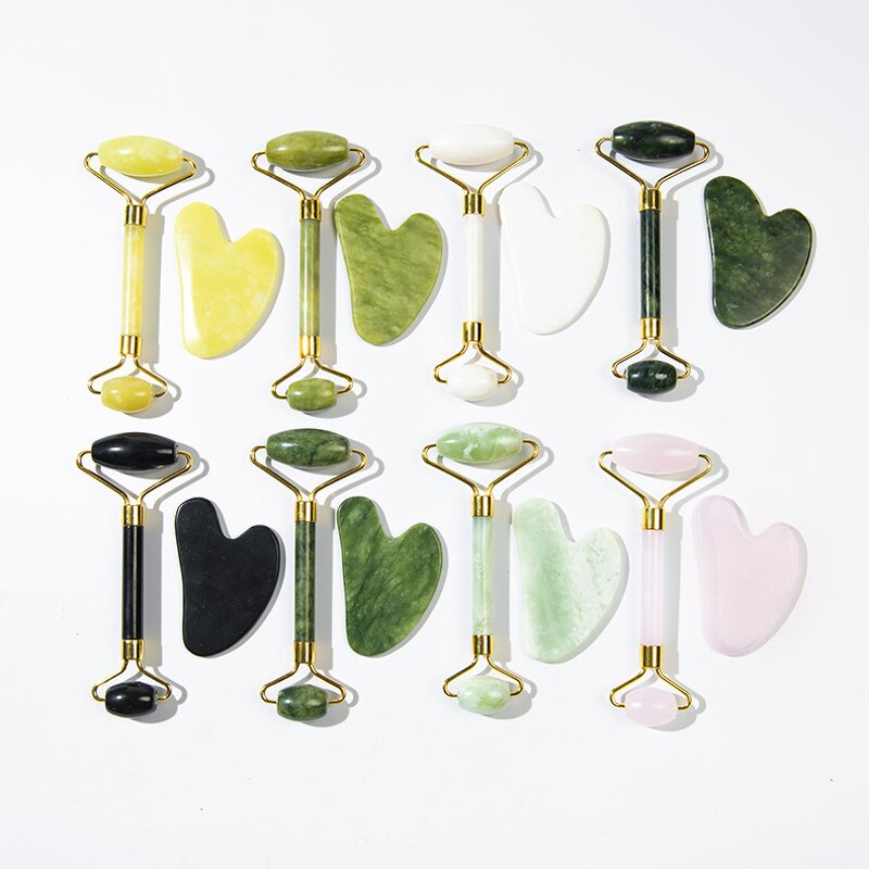 Jade Roller Gua Sha Set - Hot Sales ZL 100% Natural Facial Skin Care Tools