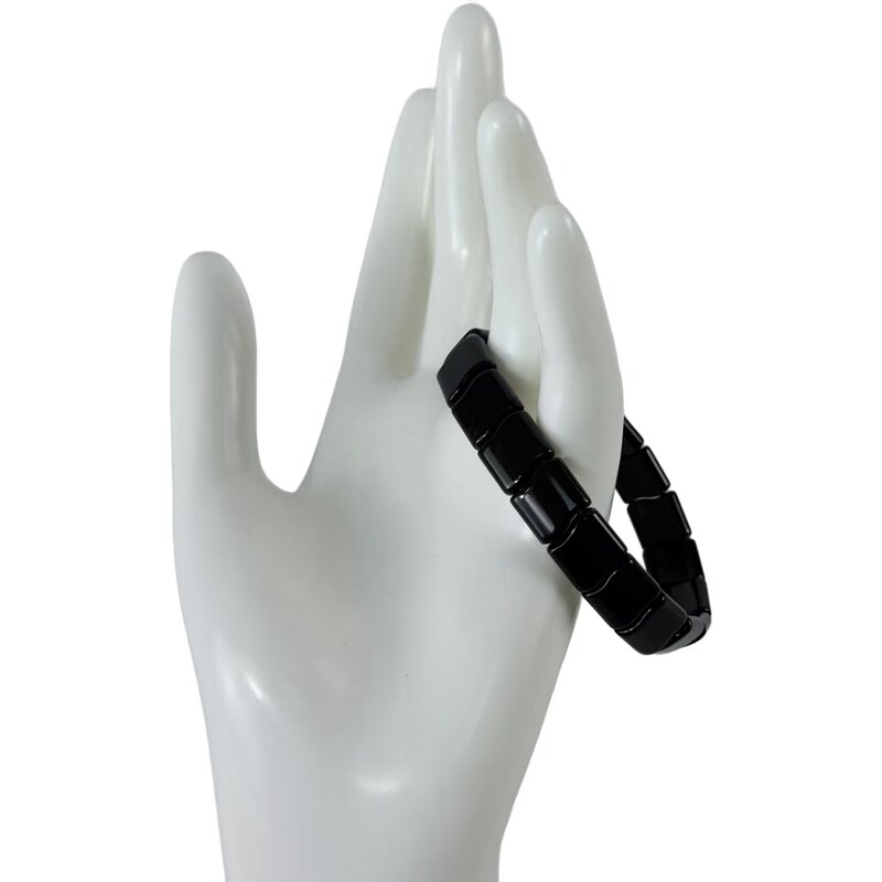 Tourmaline Stone Bracelet - Handmade Black Crystal Healing Chakra Massage