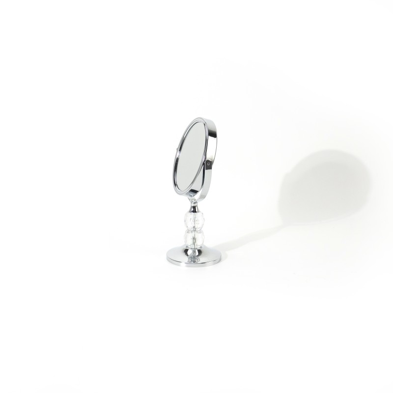 Oval Desktop Mirror Factory - Hot Selling 3 Inches Fancy Design Double Sided Crystal Handle Magnifying
