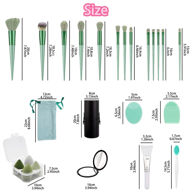 Makeup Brush Set Manufacturer - 23pcs with Mirror & Silicone Facial Brush
