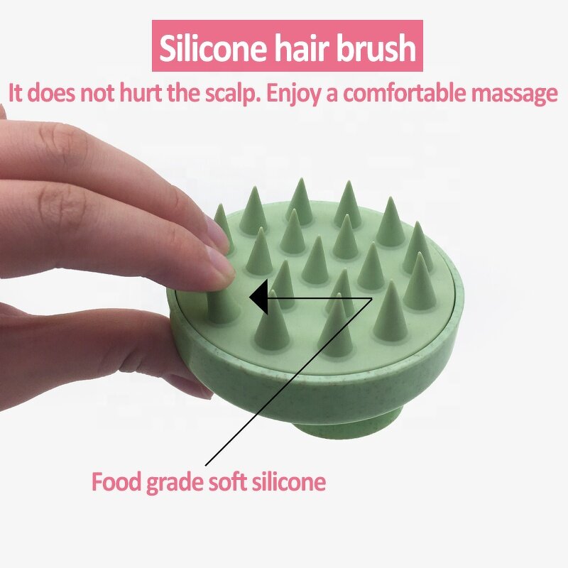Scalp Massager Shampoo Brush Manufacturer - Ionic Manual Silicone with Wheat Straw