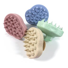 Scalp Massage Brush Manufacturer - Wheat Straw Material Head Scrubber Dandruff