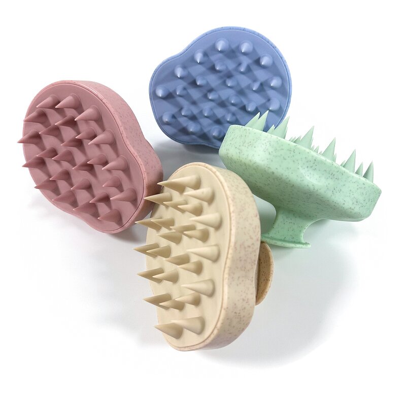 Scalp Massage Brush Manufacturer - Wheat Straw Material Head Scrubber Dandruff