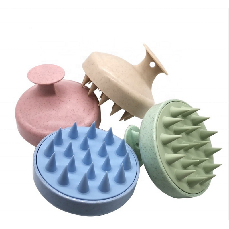 Scalp Massage Brush Manufacturer - Wheat Straw Material Head Scrubber Dandruff