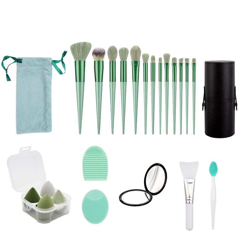 Makeup Brush Set Manufacturer - 23pcs with Mirror & Silicone Facial Brush