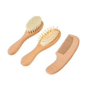 Baby Hair Care Set Manufacturer - Customizable Eco-friendly Wooden Comb with Logo